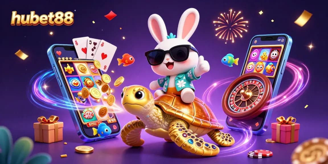 Experience thrilling gaming with hubet88's colorful slot games and vibrant casino scenes.