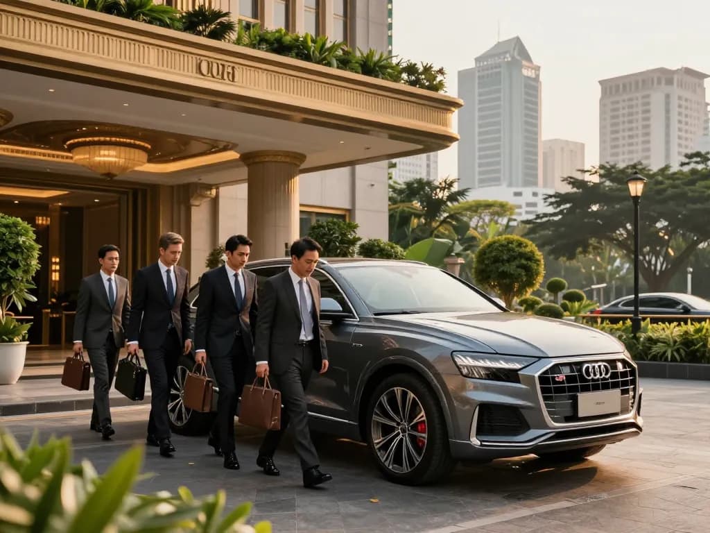 xe Audi Q8 sang trọng cho cho thuê xe ô tô hạng sang tại LuxCar Việt với các chuyên gia đến nơi một cách phong cách
