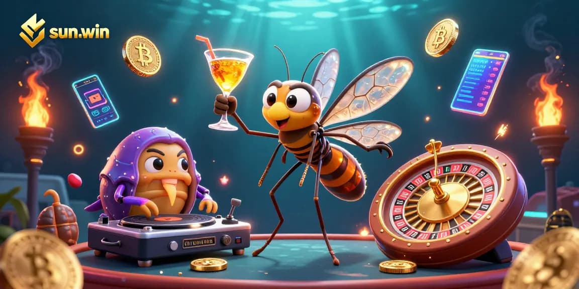 Experience exciting gameplay with sun-win’s vibrant 3D casino mascot and golden elements.
