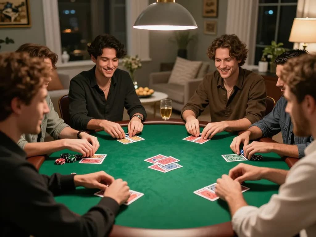 cloud-africa players engage in poker at home, showcasing strategic gameplay in a cozy environment