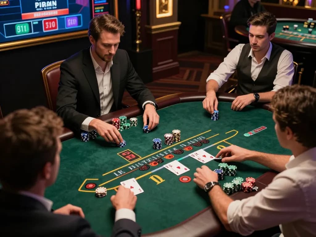 Players strategizing their bets in a thrilling win678 blackjack game.