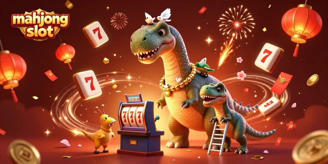 Spin the mahjong slot with vibrant energy and captivating game elements in a dynamic casino scene.