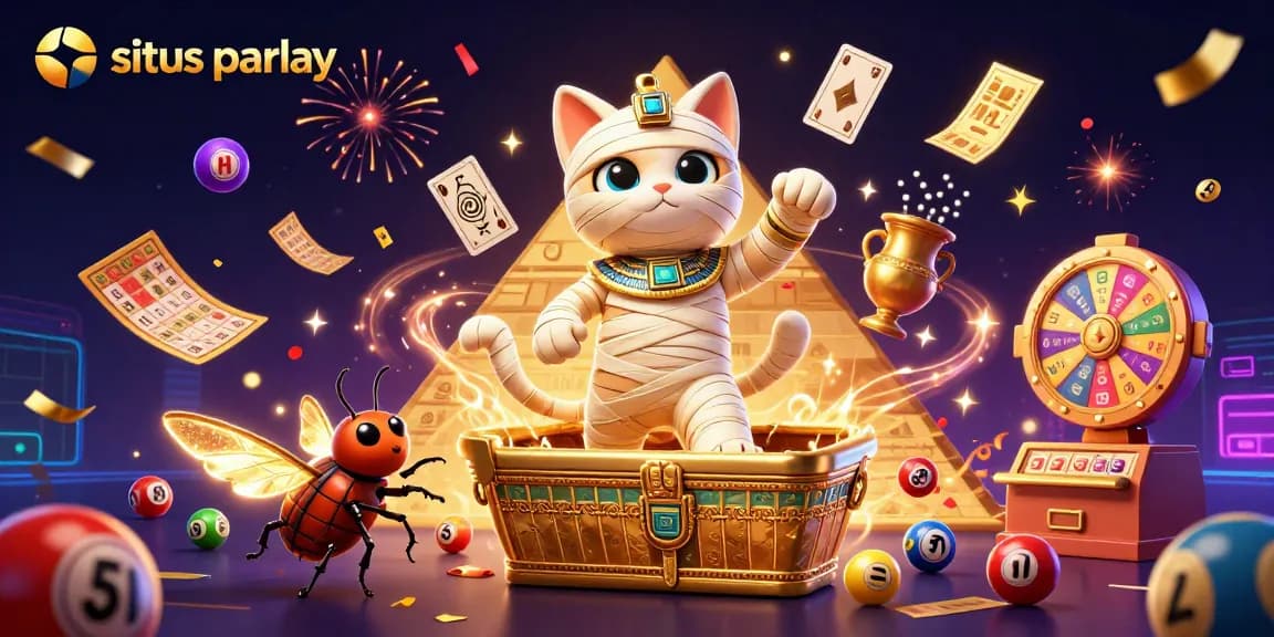 Experience thrilling situs parlay betting with dynamic, colorful visuals from a vibrant casino scene.