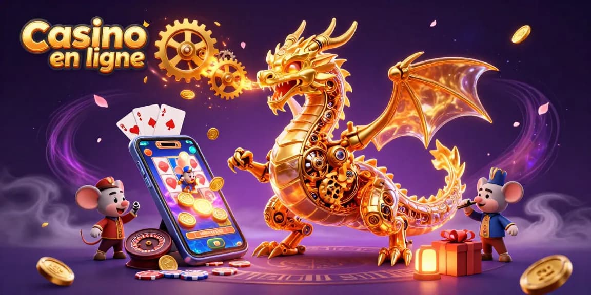 Plongez dans l'univers du casino en ligne avec ce dragon doré et des jeux captivants.