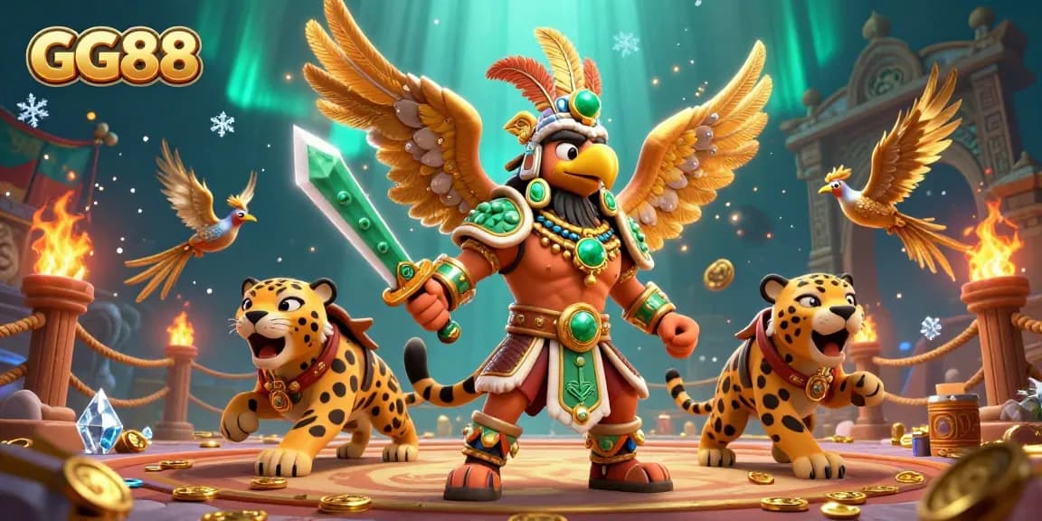 Experience thrilling gameplay at GG88 with a vibrant 3D casino illustration showcasing dynamic characters and scenes.