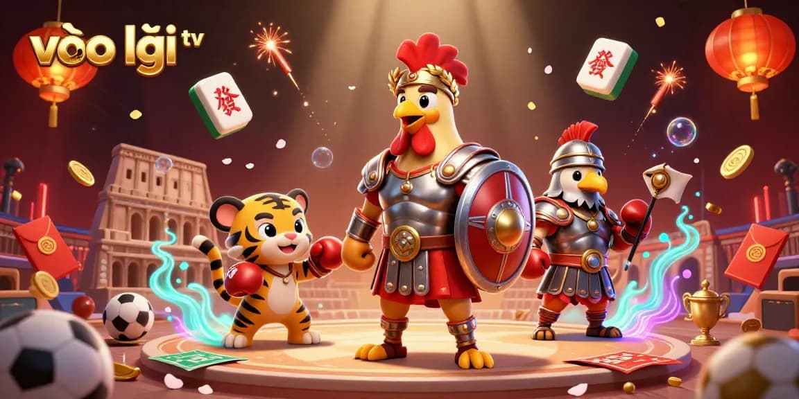 Engage with vào lưới tv through an exciting 3D illustration showcasing dynamic sports elements and vibrant gambling symbols.