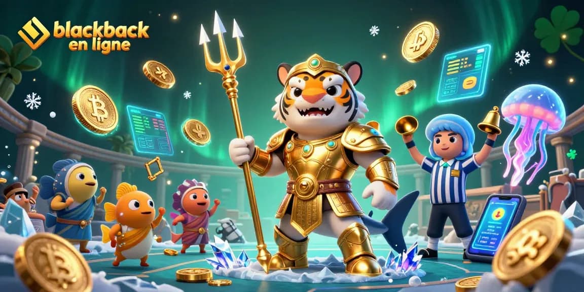 Jouez au blackjack en ligne dans une illustration 3D dynamique avec un requin tigre vivant.