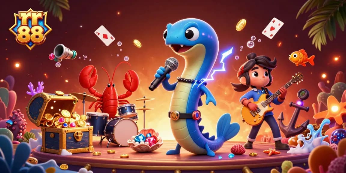 Experience exciting wins at rr 88's underwater casino with electric eel DJs and treasures!