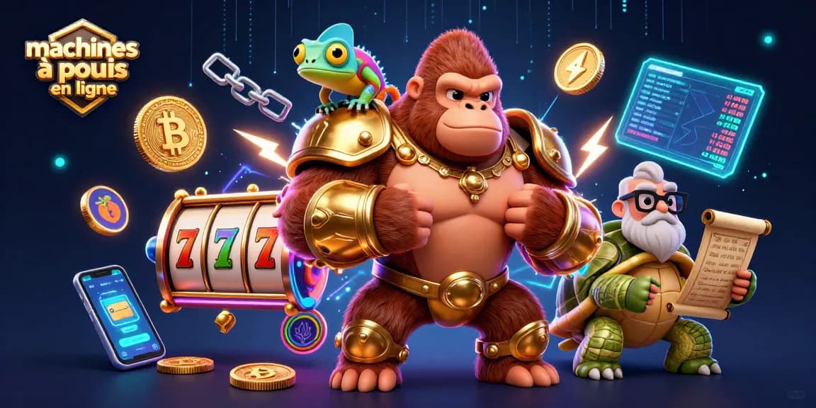 Jouez aux machines à sous en ligne et gagnez avec style grâce à cette illustration captivante.
