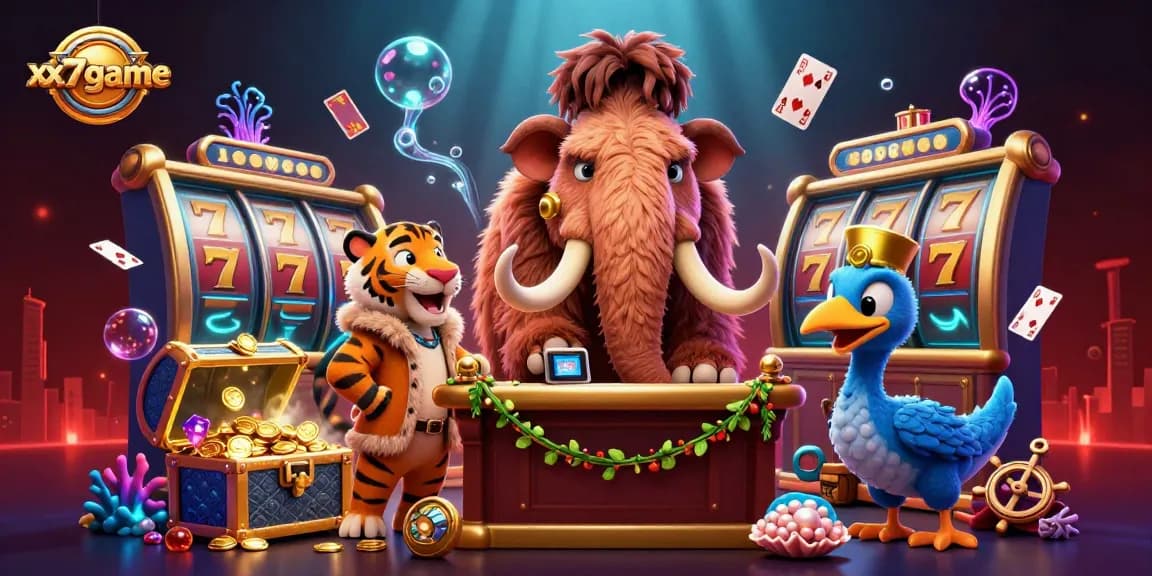 Experience the exciting world of xx7game with a vibrant 3D casino bouncer and dynamic game elements.