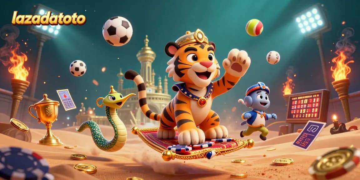 Permainan taruhan lazadatoto saat sultan harimau terbang di atas karpet chip poker.