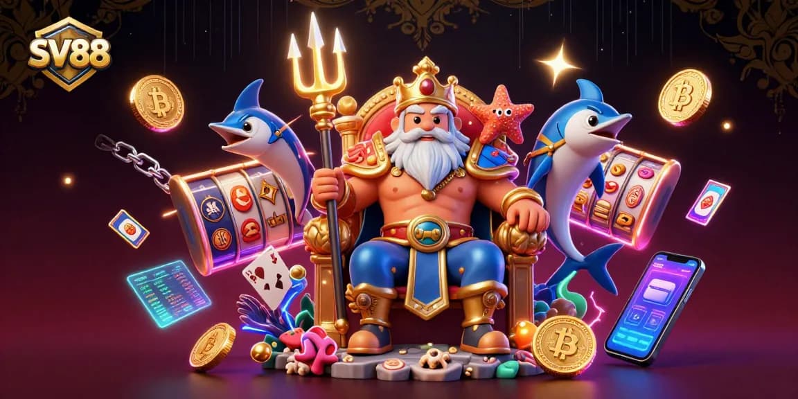 Experience thrilling gaming at SV88 with vibrant elements from slots and crypto coins.