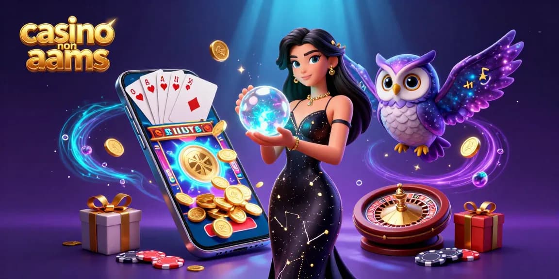 Vivi l'emozione con i giochi dei casinò non AAMS in un'illustrazione 3D vibrante piena di simboli di fortuna.