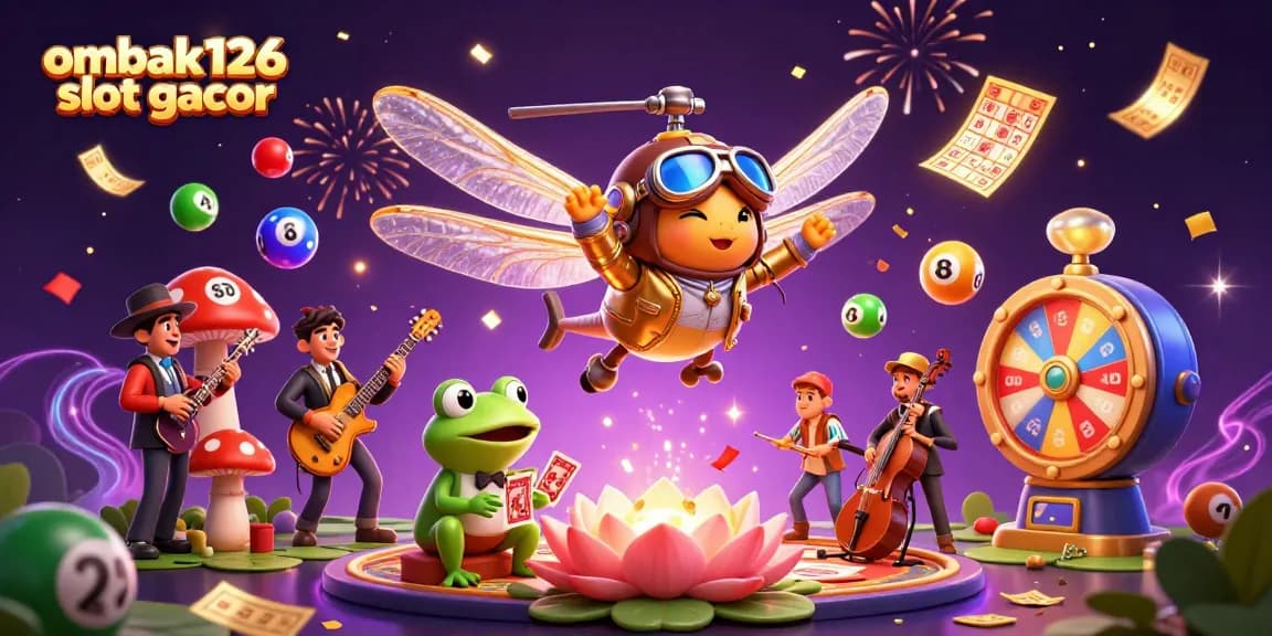 Enjoy ombak126 slot gacor adventures with a vibrant 3D illustration of casino fun and games!