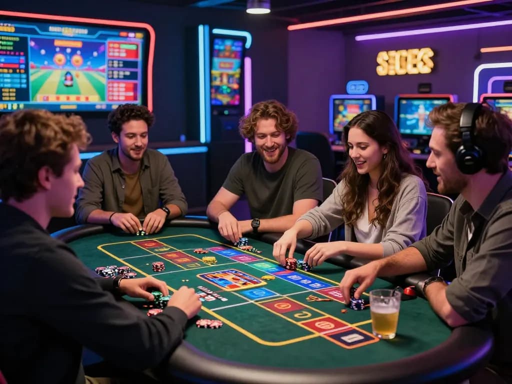 Engaging online gambling environment showcasing MM88 with vibrant digital gaming setups and enthusiastic players.
