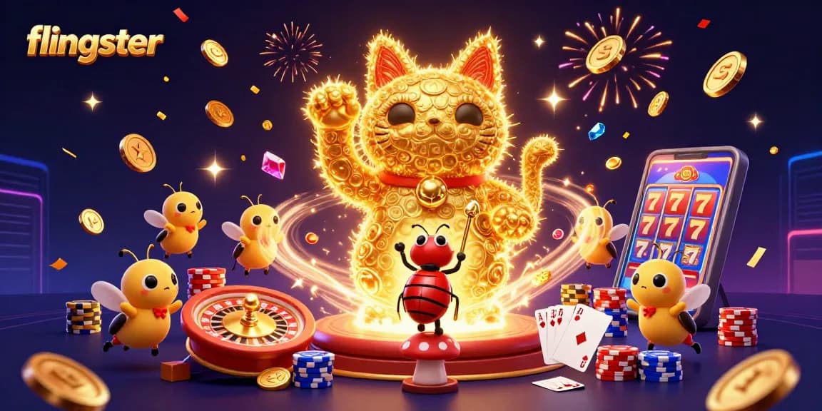 Engage in random video chats with real users on flingster while enjoying vibrant casino-themed graphics.