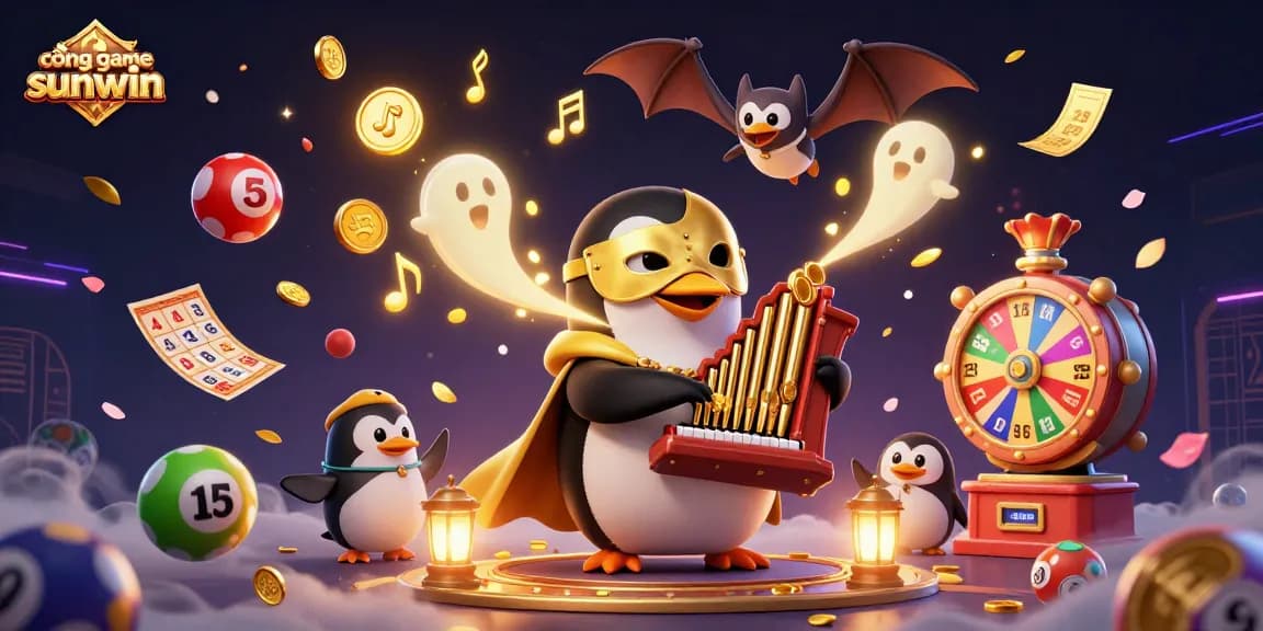 Experience cổng game sunwin with a vibrant 3D casino scene filled with fantasy elements and dynamic gaming motifs.