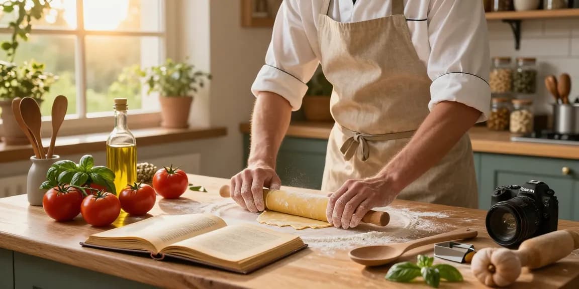 Click here to discover the art of Italian cooking in a warm kitchen scene.
