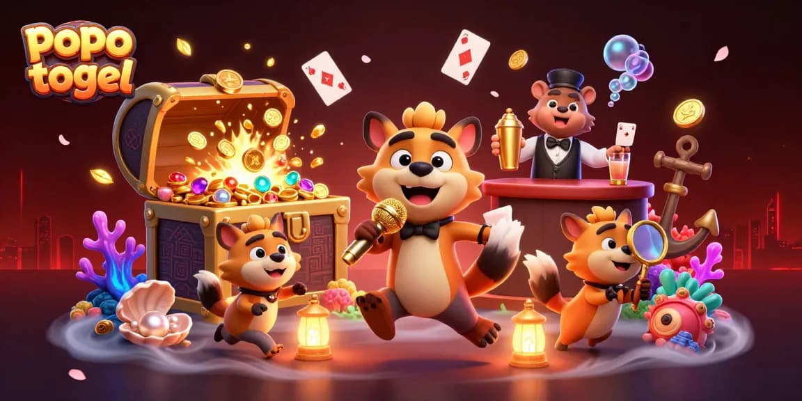 Experience big wins with popo togel at a vibrant comedy casino featuring animated hyenas.