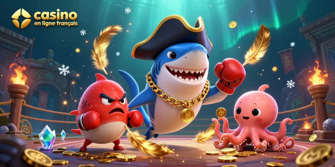 Vibrez avec casino en ligne français, où le requin pirate et la pieuvre mignonne capturent la magie du jeu !