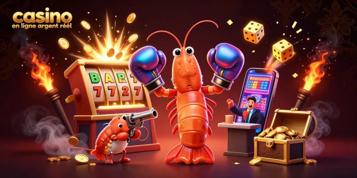 Plongez dans l'excitation du casino en ligne argent réel avec cette illustration 3D dynamique représentant une action de jeu intense.