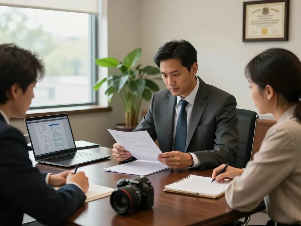 Alexandria Personal Injury Lawyer advising a client in a law office