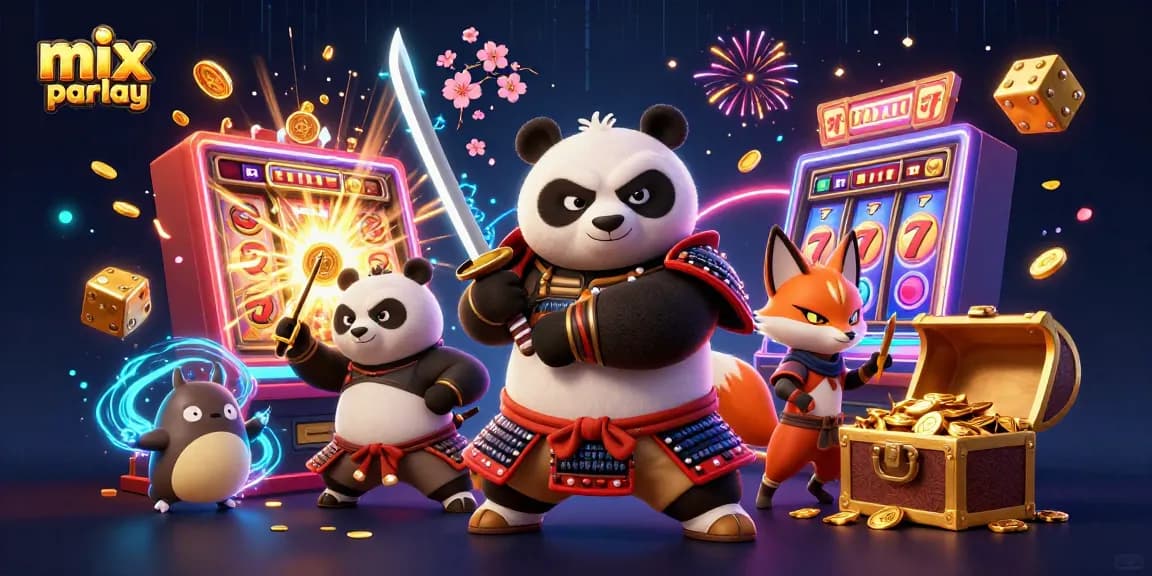 Experience the excitement of mix parlay with vibrant casino characters and game elements bursting with energy.