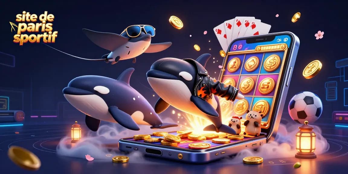 Venez découvrir le site de paris sportif dynamique avec des personnages marins et des éléments de jeu captivants.