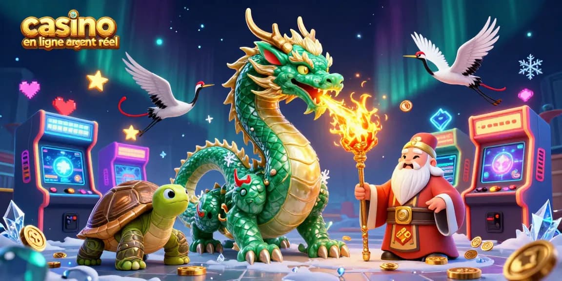 Jouez à des jeux captivants dans un casino en ligne argent réel avec une illustration dynamique.