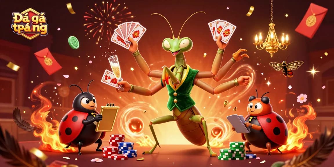 Experience Đá gà trực tiếp with high-energy characters, a vibrant gambling atmosphere, and dynamic action.