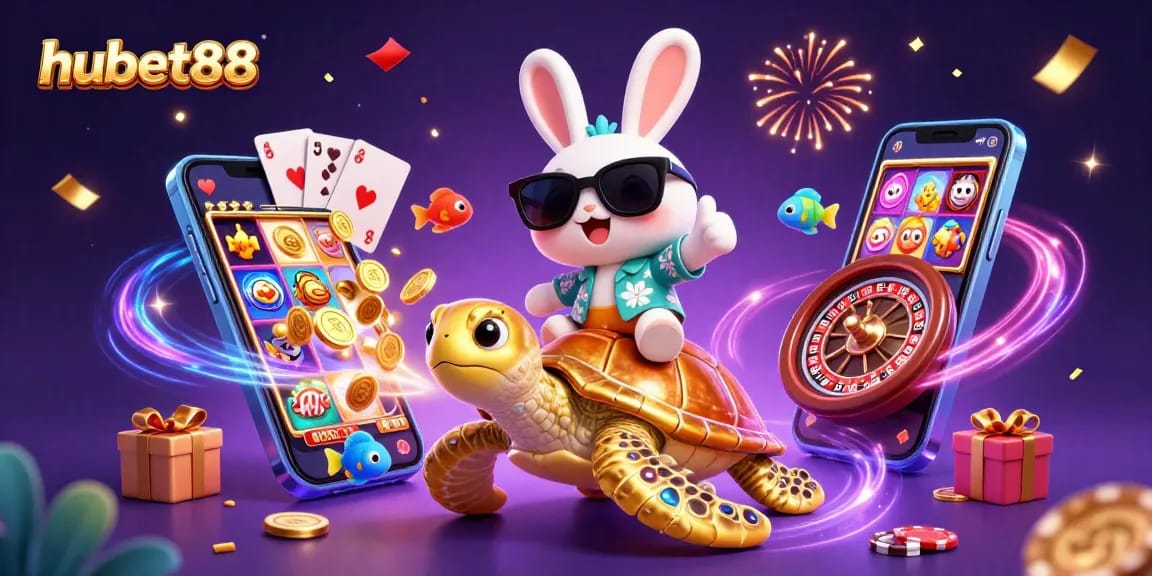 Experience thrilling gaming with hubet88's colorful slot games and vibrant casino scenes.
