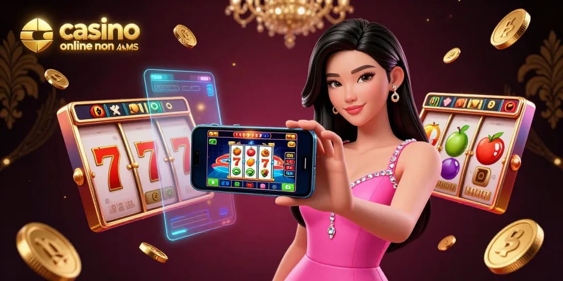 Interagisci con casino online non AAMS con una donna asiatica che presenta giochi con croupier dal vivo.