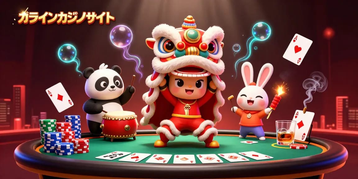 オンラインカジノサイトで発揮される多彩なゲームエレメントの中で、可愛いキャラクターたちが楽しく遊ぶシーン