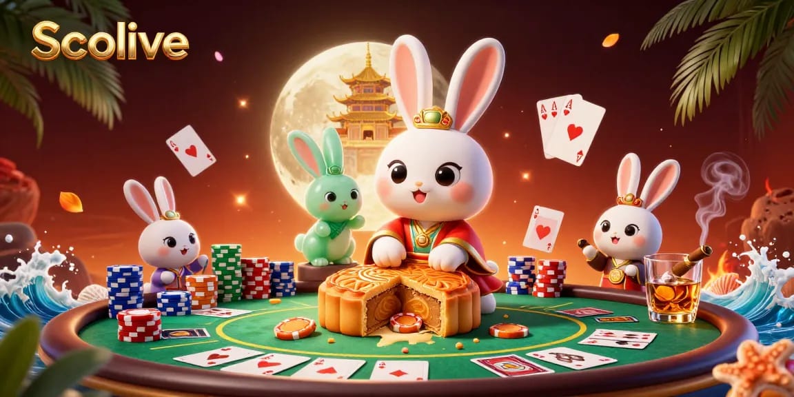 Socolive enhances the gaming experience with vibrant poker-themed illustrations featuring card games and captivating characters.