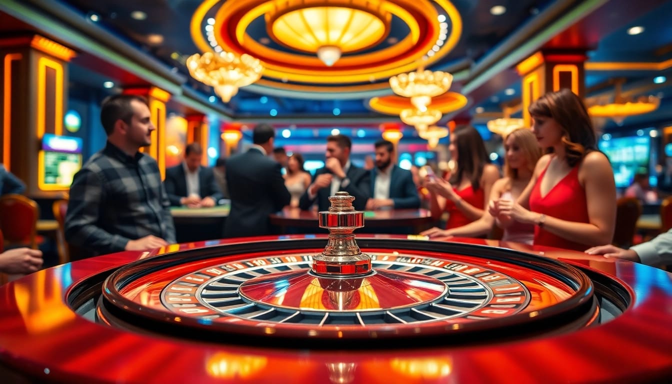 Permainan di meja roulette bbni4d dengan suasana kasino yang menegangkan.
