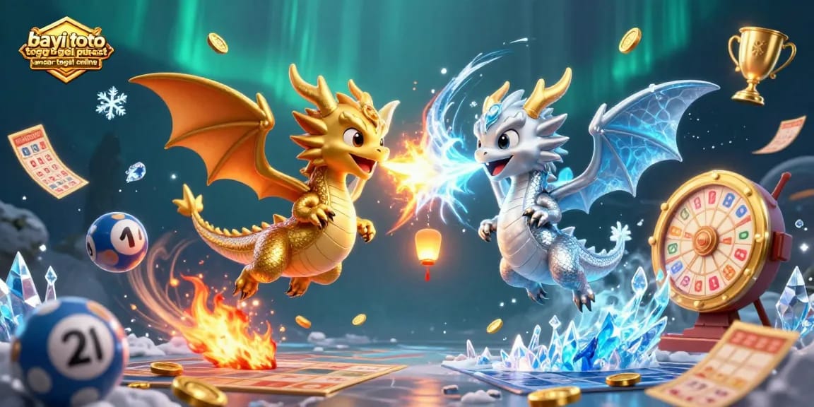 Engage in thrilling gameplay with bayi toto togel pusat bandar togel online, showcasing dynamic lottery action and vibrant dragons.