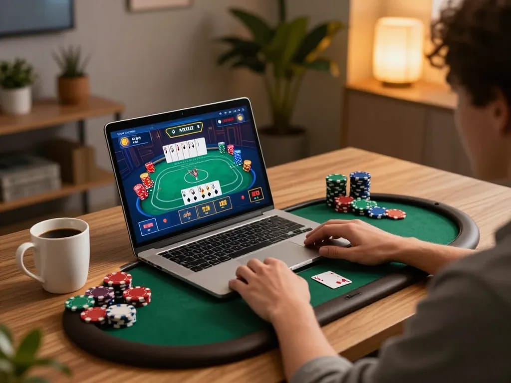 Enjoying online gaming at home with 88clbgo interface displayed during a comfortable session.