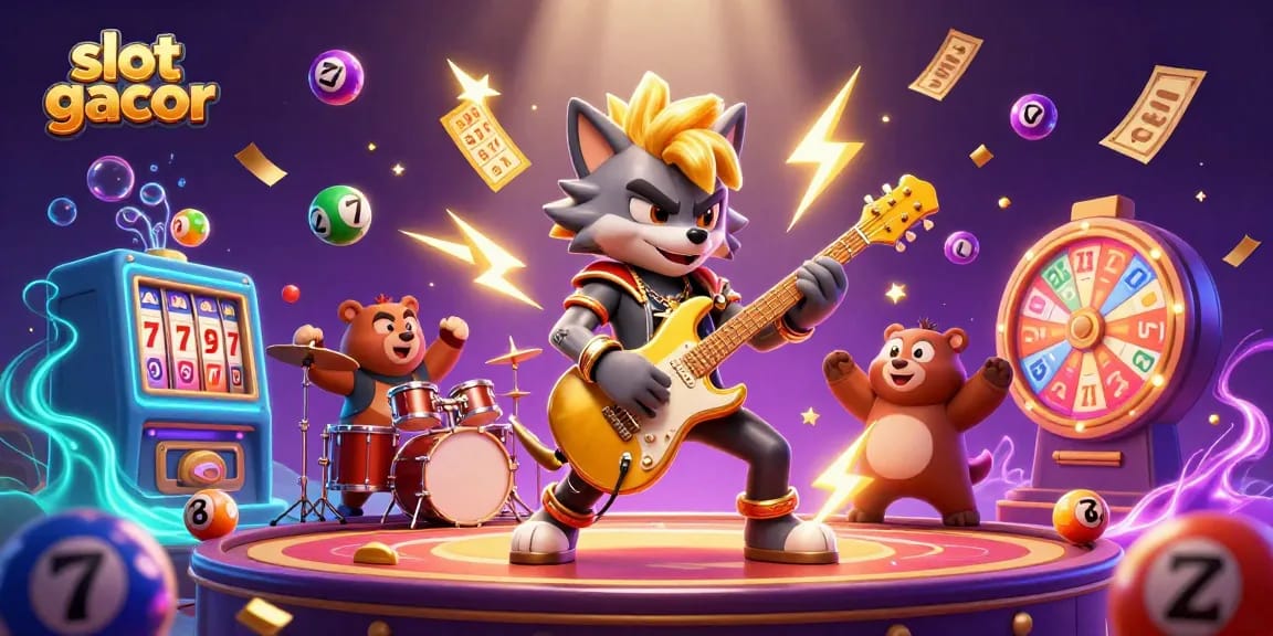 Experience exhilarating slot gacor action with vibrant characters in a thrilling casino scene.