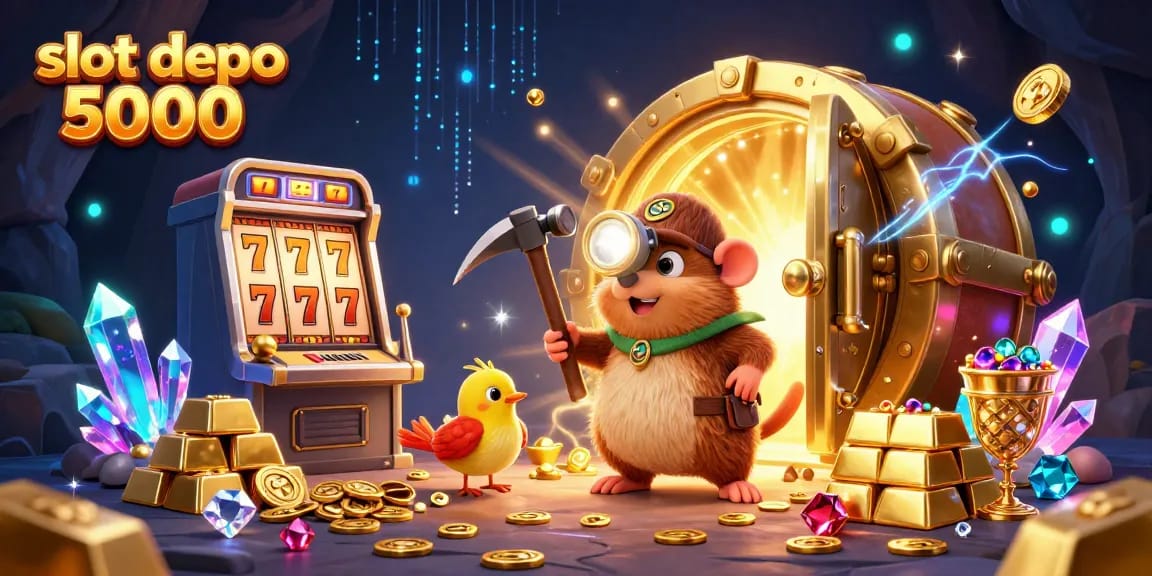 Engage with slot depo 5000 in a vibrant 3D treasure hunting scene filled with casino glory!