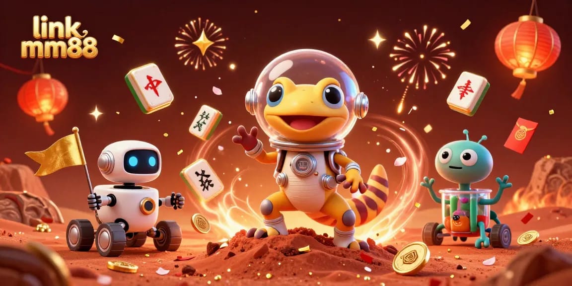 Engage with link mm88 for thrilling casino adventures featuring vibrant aliens and gold.