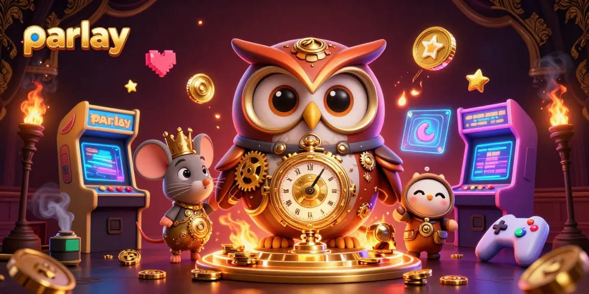 Experience a thrilling parlay betting adventure with vibrant characters and casino elements in a dynamic 3D illustration.