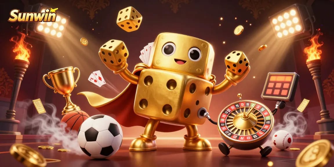 Engage in thrilling games with Sunwin's vibrant characters in a colorful casino showdown!