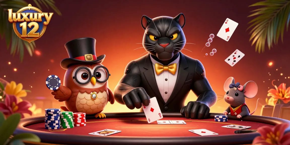 Engage with luxury 12 casino scene featuring a stylish panther, poker elements, and a vibrant underwater treasure.