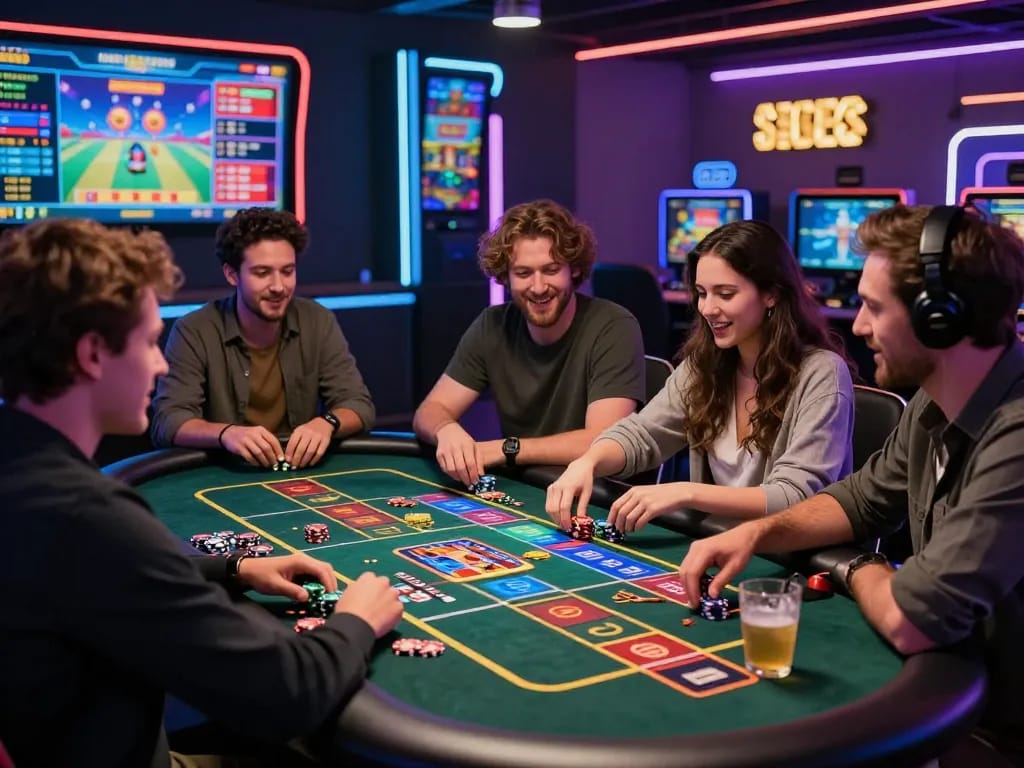 Engaging online gambling environment showcasing MM88 with vibrant digital gaming setups and enthusiastic players.