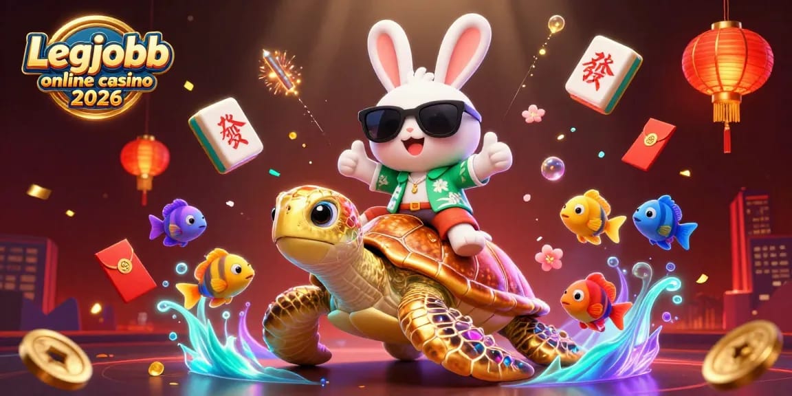 A Legjobb online casino 2026 ünnepi hangulatát idéző 3D illusztráció varázslatos karakterekkel és kaszinós elemekkel.