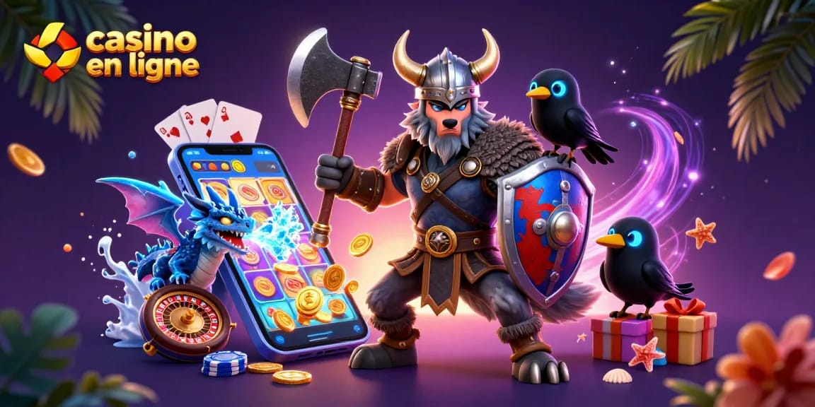 Casino en ligne : découvrez un monde de jeux avec un loup viking héroïque et un dragon