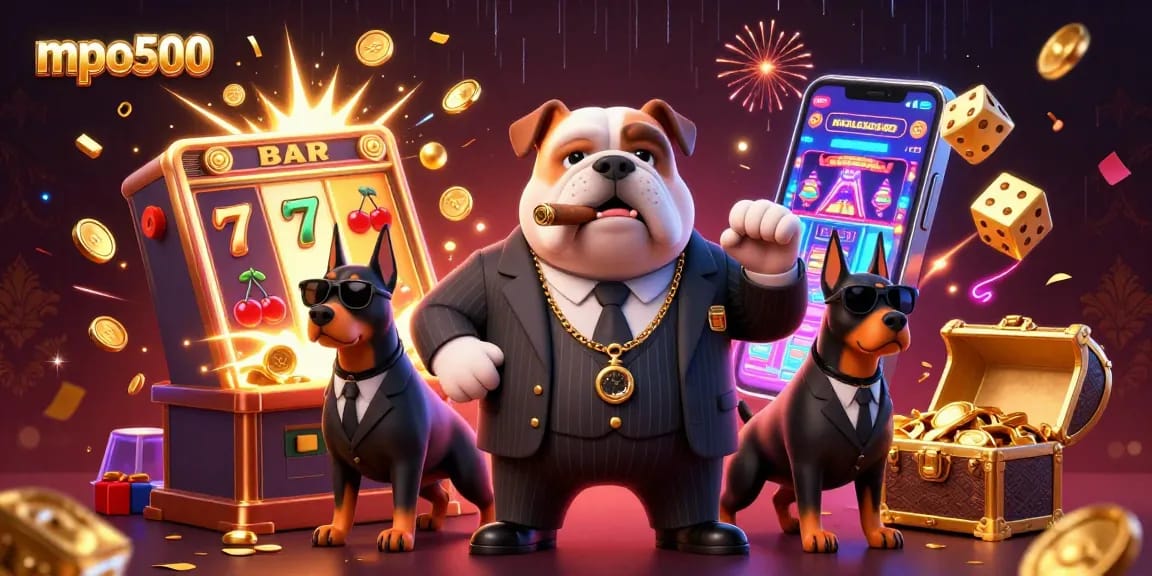 Experience thrilling gameplay with mpo500 in a vibrant 3D casino scene featuring iconic symbols.