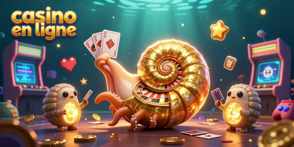 Casino en ligne : Plonger dans un univers de jeux avec un nautilus géant et des machines de jeux colorées.