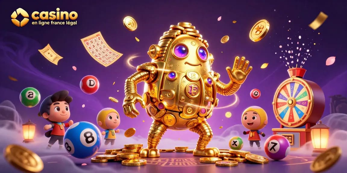 Jouez sur un casino en ligne france légal avec ce golem doré entouré de lots de jeux et de promotions.