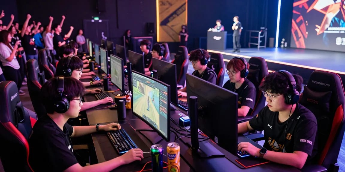Join the excitement at https://naga2000.tech with gamers competing in a vibrant eSports arena